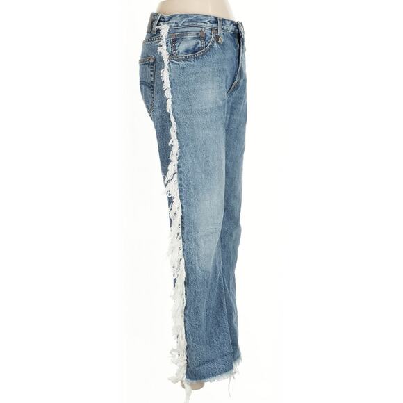 R13 Bowie Fringe Jasper Blue Jeans 100% Cotton Slim Straight 26 $495 - Picture 5 of 12